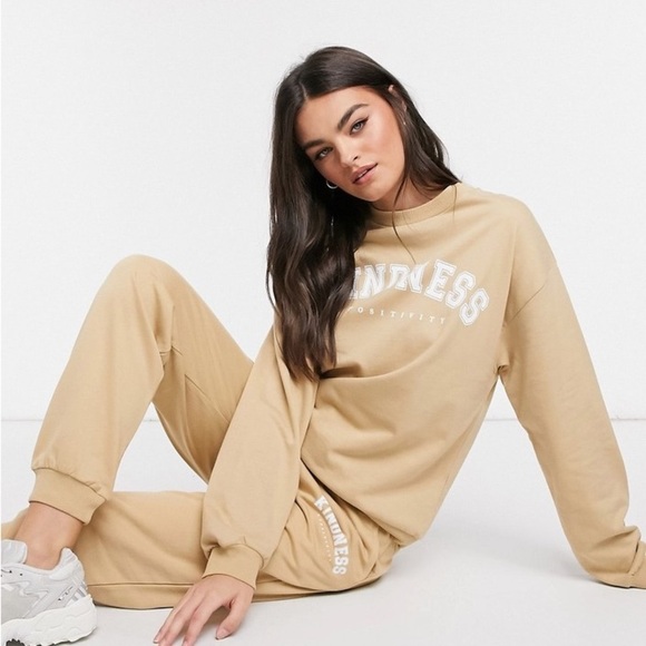 ASOS Women Cotton Tracksuit with Inspiring Kindness & Positivity Print – Size 2 - Picture 8 of 9
